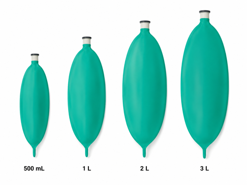 Balão respiratório látex nos tamanhos 500 mL, 1 L, 2 L e 3 L para anestesia veterinária