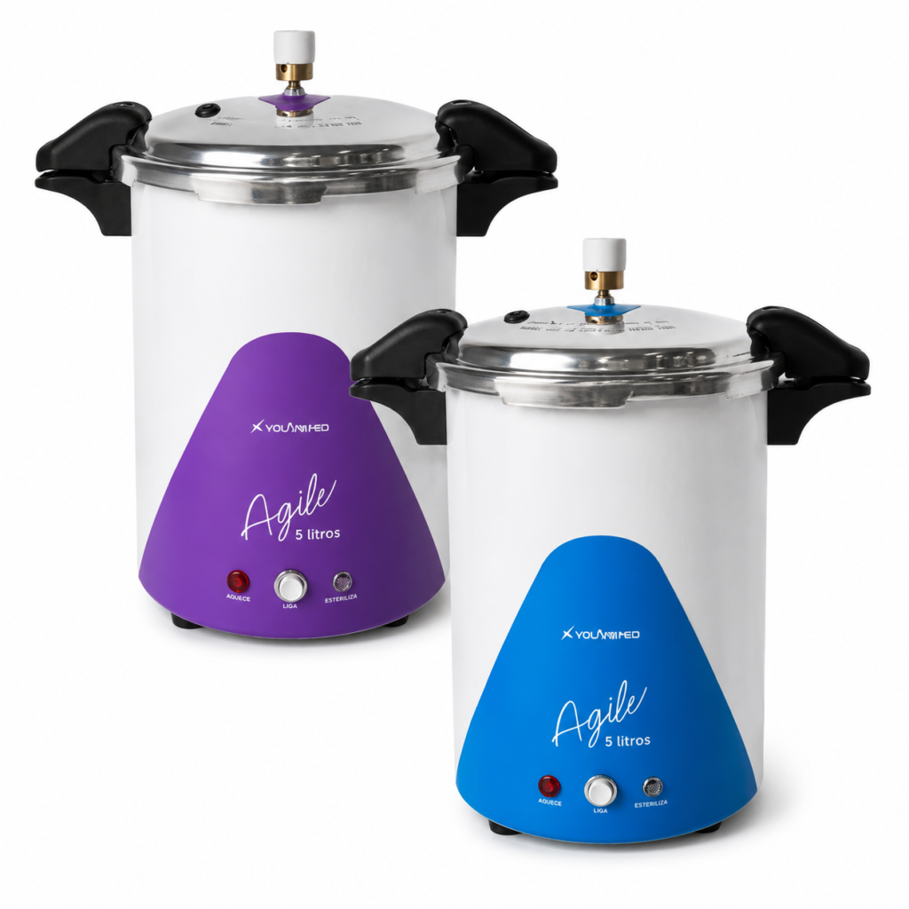 Autoclave vertical VolareMed Agile 5 litros para esterilização de pequenos volumes